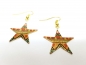 Preview: bunte Stern Ohrringe goldfarben Muster